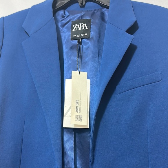 Zara Blue Tailored Blazer with Notched Lapel - Picture 4 of 8
